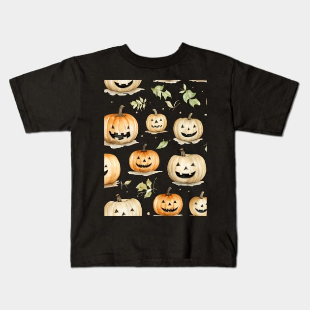Halloween pattern #2 Kids T-Shirt by RunAki